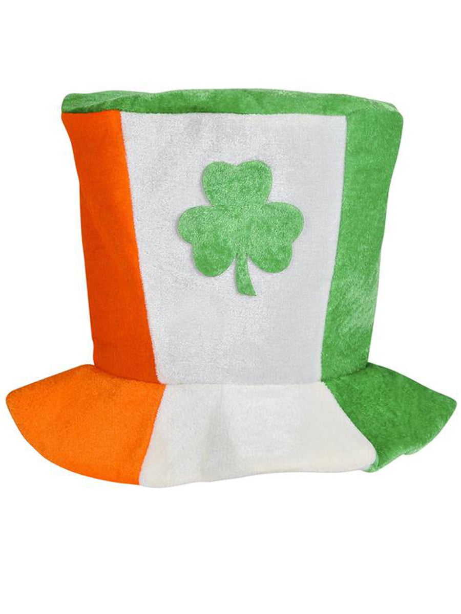 4/8/12 Green Velvet Hat with Beard Irish Shamrock St Patricks Day Ireland Eire 
