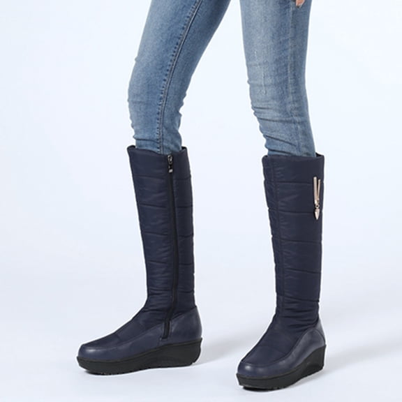Oversized Warm Winter Cotton Boots Down Boots Thick Soled Boots Side Zipper High Boots Women's Boots