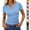 02# Blue, variant on Womens Short Sleeve Ribbed Knit Henley Neck Shirts Slim Fitted Tee Summer Work Vacation Tops, 02# Yellow M