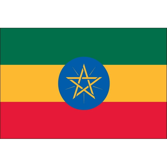 Y H M National Flag Ethiopia Flag 4 x 6 feet Bunting For Marine Industrial Use