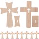 thumbnail image 5 of GOOHOCHY 30 fichas de cruz de madera para grafiti sin terminar, hechas a mano, para manualidades, para niños, 5 of 8