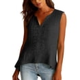thumbnail image 6 of TRUBKH Camisole Tops Womens Summer Tops Linen Tank Womens Sleeveless Basic Cami Tanks Scoop Neck V Neck Camisole Tunic Blouses Basic Tight T Shirts Adjustable Spaghetti Strap Black M, 6 of 6