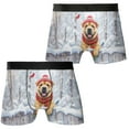 thumbnail image 3 of Playful Chinese Shar-Pei Welcomes Winter Snowy Day with Cardinal Bird All Over Print Boxer Briefs Underwear for Men Dad Dog Lover - 120177, 3 of 6