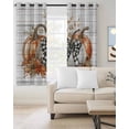 thumbnail image 2 of Orange Grey Pumpkins Fall Blackout Curtains for Bedroom/Living Room, Thermal Insulated Kitchen Curtains, Thanksgiving Vintage Grommet Darkening Window Treatment Drapes 27.5"x39"x2, 2 of 8
