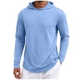 thumbnail image 3 of Bovxnpu Mens Long Sleeve Shirts Casual T Shirts Pullover Hooded Quickly Dry Soft Pullover Tops, 3 of 5