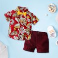thumbnail image 2 of EnJoCho 3 6 Boy Fall Clothes Children's Clothing Summer Boys Suit Short Sleeve Floral Shirt Shorts Suit Children Boy Holiday Party Outfits 1-2 Years, 2 of 9