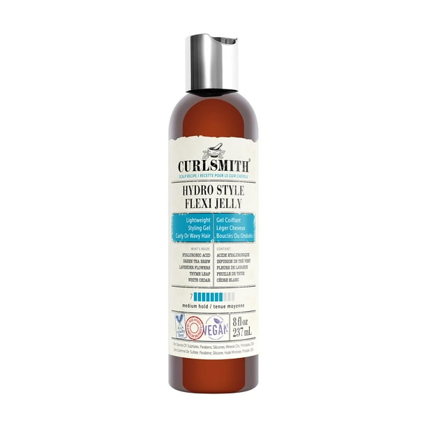 Gel CURLSMITH Hydro Style Flexi-Jelly, vegano, 240 ml, para cabello ondulado