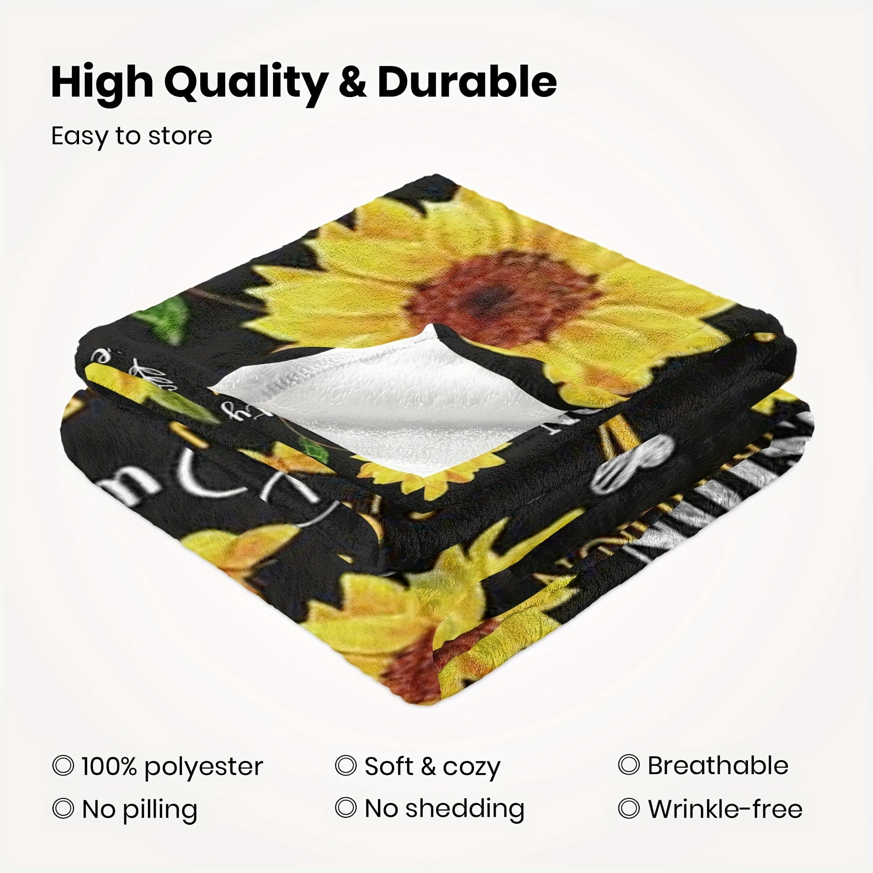 1pc Sunflower Gifts For Women, Sunflower Blanket 50''x60'' Positive Healing Throw Blanket, Christmas Birthday Gift