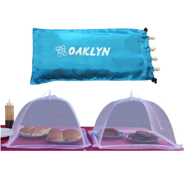 Oaklyn 16 Inch Collapsible Mesh Food Cover Tent Set (4pk) with Storage