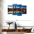 thumbnail image 3 of Elephant Stock Willamette River In Portland Wall Art - Horizontal Multi Panel Canvas - Living Room Wall Decor - City Multi Panel - Beige And Black Decor - 36" x 22", 3 of 8