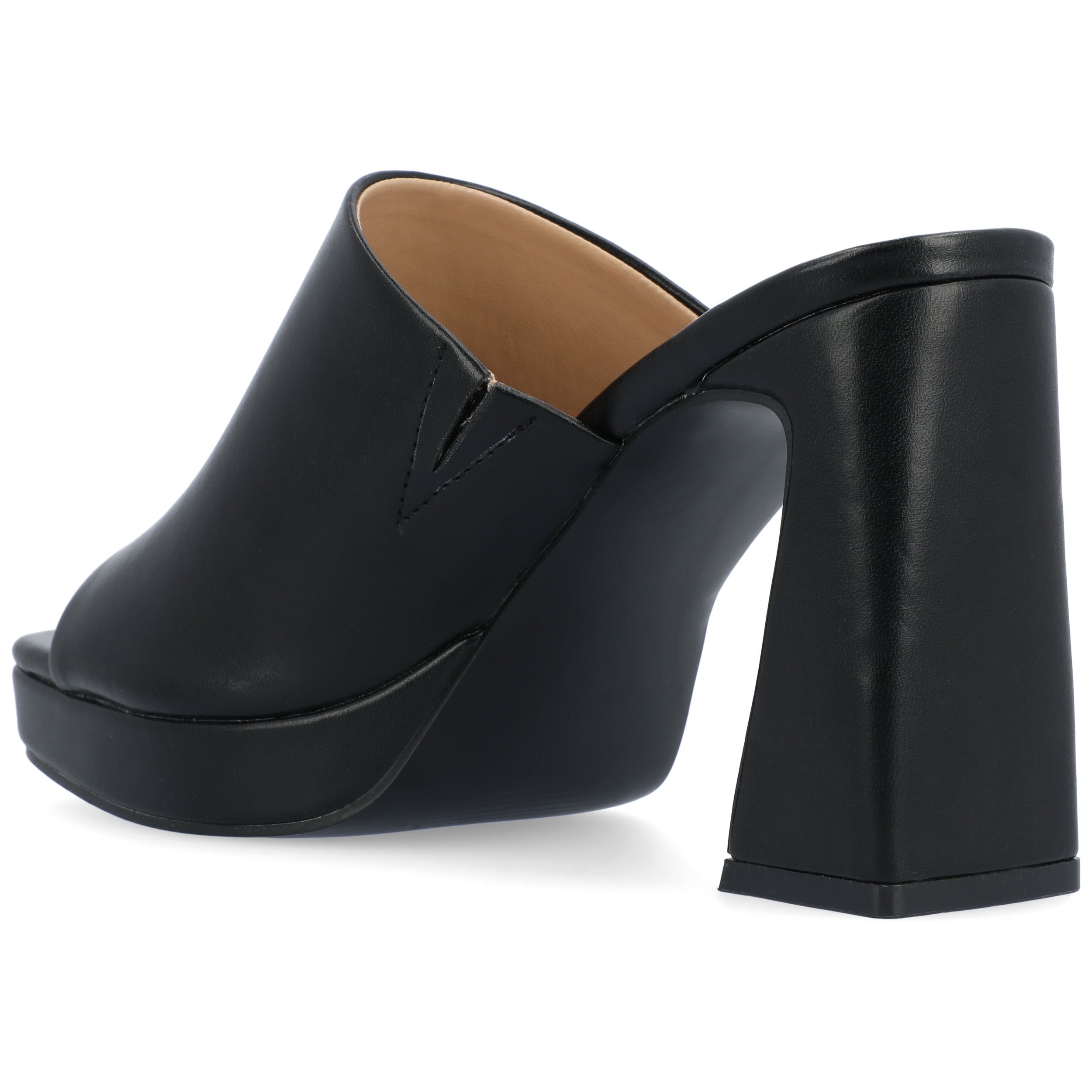 Journee Womens Ezzlynn Structured Heel Slip On Platform Dress Sandals