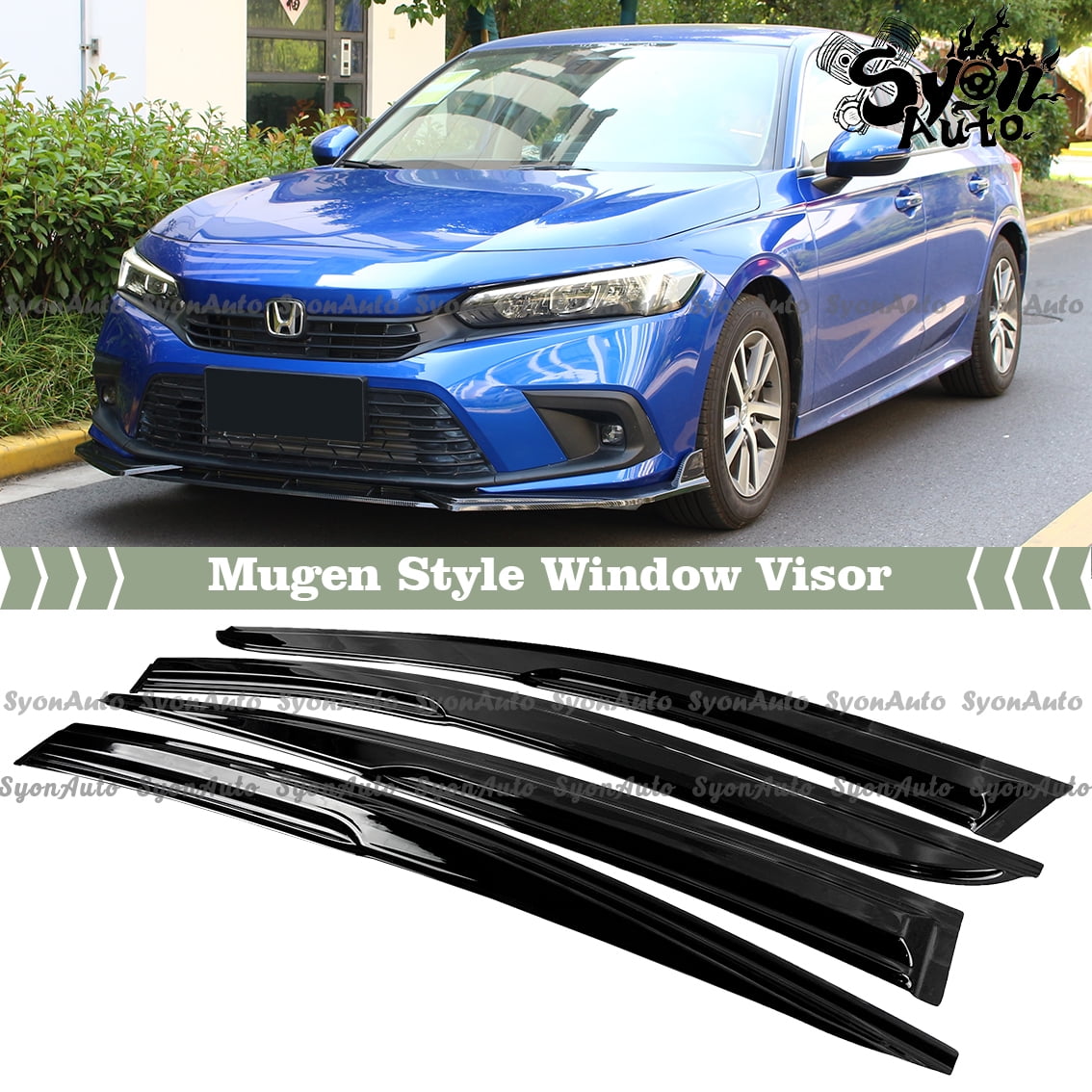 FITS 2022+ 11TH GEN HONDA CIVIC SEDAN JDM MUGEN STYLE WINDOW VISOR RAIN
