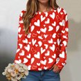 thumbnail image 2 of vigerkar Valentine Sweatshirt Women Oversized Hearts Long Sleeve Shirt Heart Sweatshirts Gift for Her (Red, XL), 2 of 9