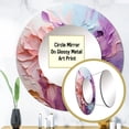 thumbnail image 3 of Designart "Whirling Dream " Abstract Spirals Rund Mirror For Wall Decor - Large Pink Round Printed Mirror - Modern Round Mirror 29" x 29" Inch, 3 of 5
