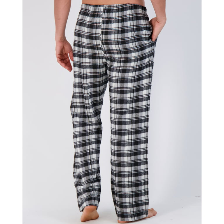 Real Essentials Men's 3-Pack Flannel Sleep Pants, Sizes S-3XL, Mens Pajamas