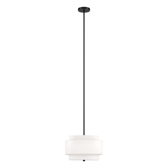 Evelyn&Zoe Modern/Contemporary 16" Wide Blackened Bronze/White Pendant