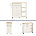 thumbnail image 6 of ModFusion 35" Rolling Kitchen Island Cart – 2 Doors, Drawer, Open Shelves, Spice & Wine Racks, Locking Wheels, 6 of 9
