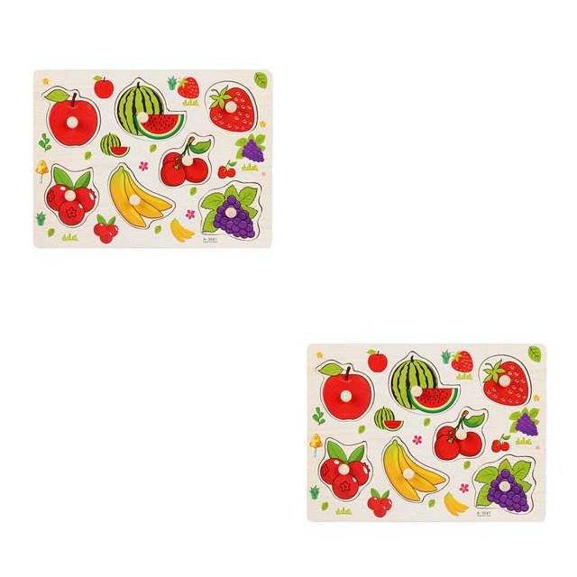 Bewildely Juguetes para bebés de 30cm, rompecabezas de Montessori, tablero de agarre manual, rompecabezas educativos de para niños, 2 2piezas Bewildely CBP097045