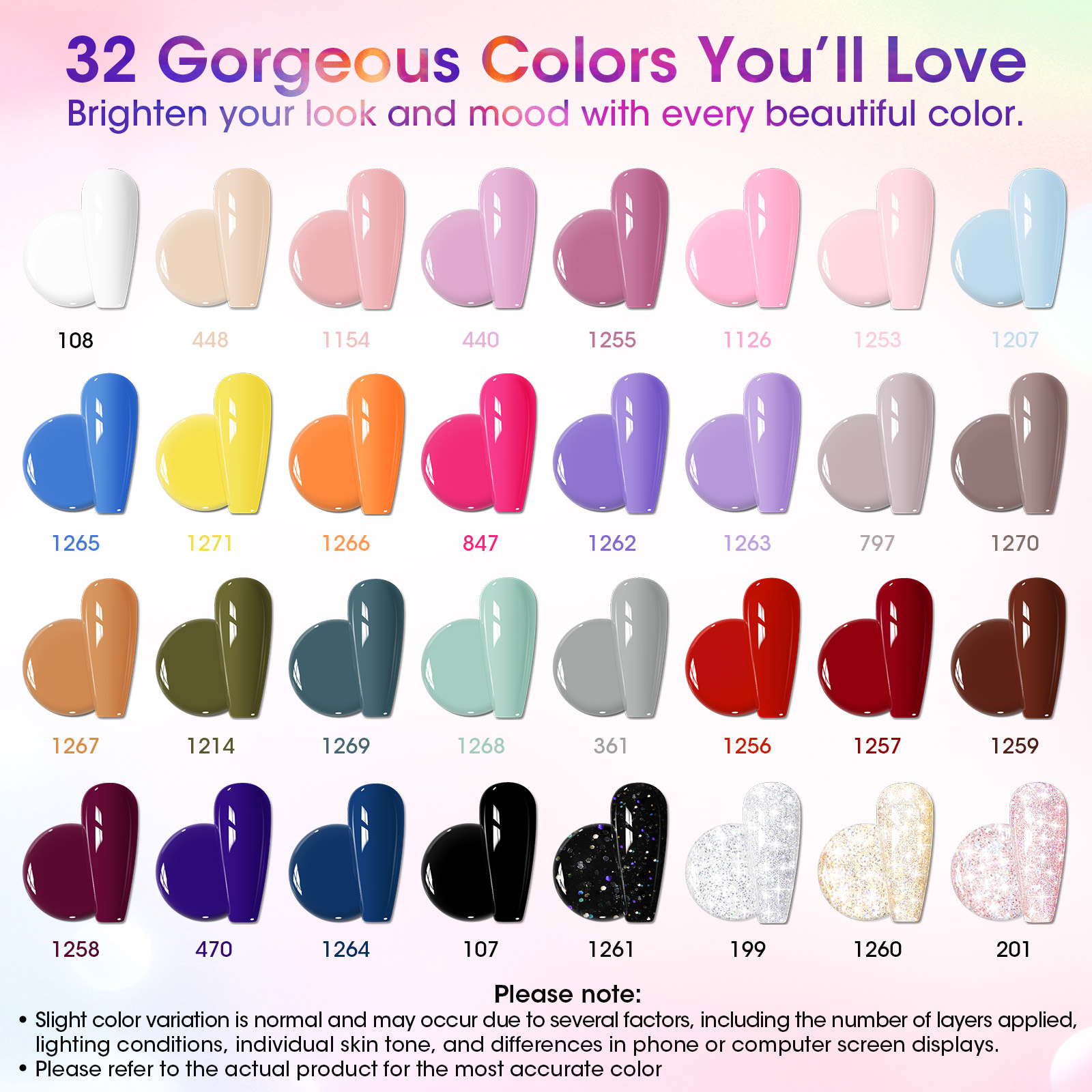 Gellen 71-Piece Gel Nail Polish Kit with UV Lamp photo 2