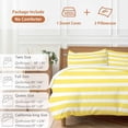 thumbnail image 6 of 3 Piece Yellow Striped Duvet Cover Set California King,Microfiber Comforter/Quilt Cover with Corner Ties and 2 Pillowcases,Modern Simple Monochrome Geometric White Soft Bedding with Zipper Closure, 6 of 8