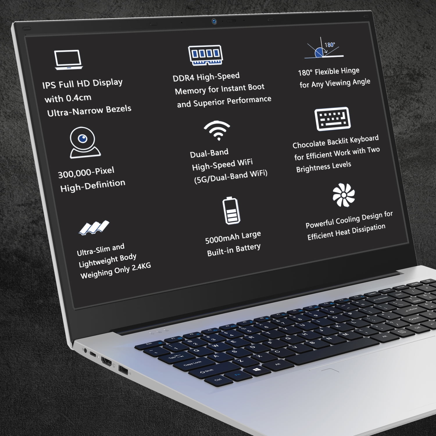 18.5 Inch Laptop Computer with Windows 11,Intel N150 Quad-Core Processor UP to 3.6GHZ,16GB DDR4 RAM 512GB SSD,WiFi ,2025 Laptops for Work Business Office Student