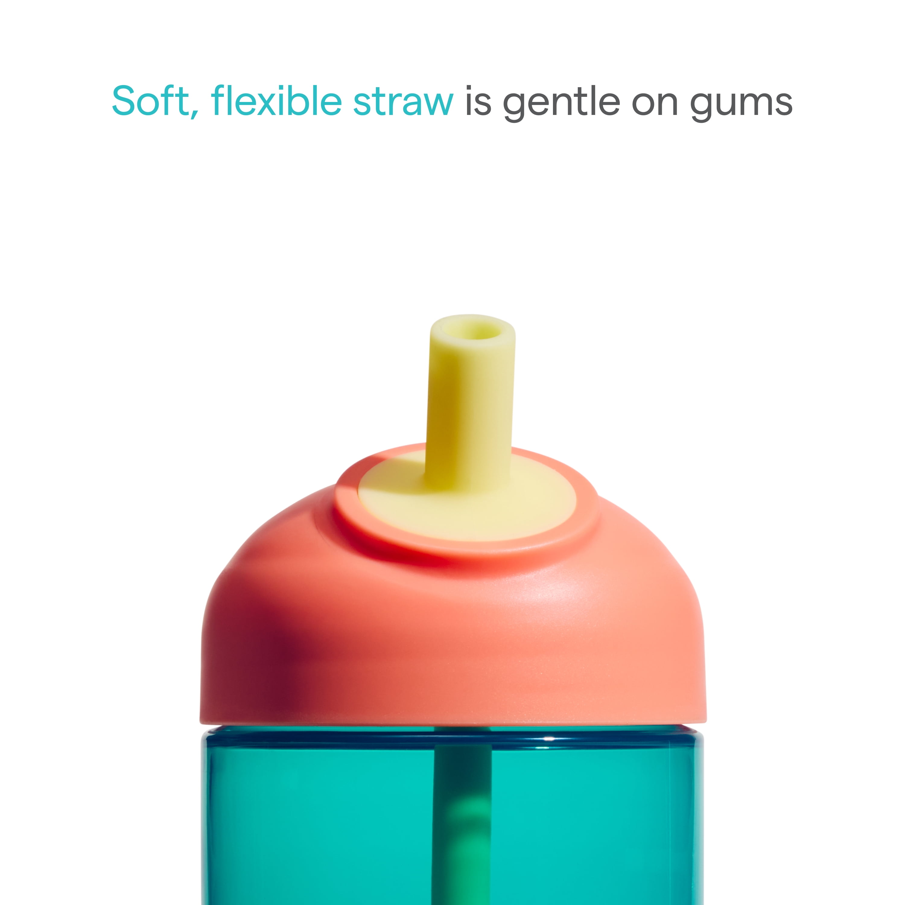 Munchkin® Perfect Angle Straw Cup - Spill-Proof Cup for Toddlers with Soft, Angled Straw, 10oz Coral