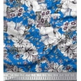 thumbnail image 1 of Soimoi Rayon Fabric Leaves & Flower Floral Decor Fabric Printed Yard 56 Inch Wide, 1 of 3