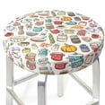 thumbnail image 6 of Goofa Cooking Utensils Printed Stool Covers Round, Waterproof Round Bar Stool Covers Anti-Slip Round Bar Stool Seat Cover with Elastic Bands Durable -14 inch, 6 of 7