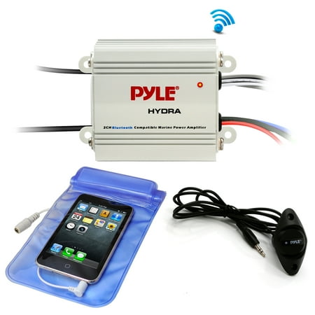 Pyle Auto 2-Channel Bridgeable Marine Amplifier - 200 Watt RMS 4 OHM Full Range Stereo with Wireless BT and Powerful Prime Speaker - High Crossover HD Music Audio Multi Channel (Best 2 Channel Speakers For Music)