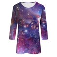 thumbnail image 5 of Wanfds Multicolor 2024 New Condition 3/4 Sleeve Tops For Women Spring Fitted Crew Neck Three-Quarter Sleeve Top XXXL, 5 of 5
