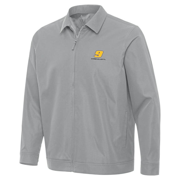 Men's Antigua  Gray Chase Elliott Pivot Full-Zip Jacket