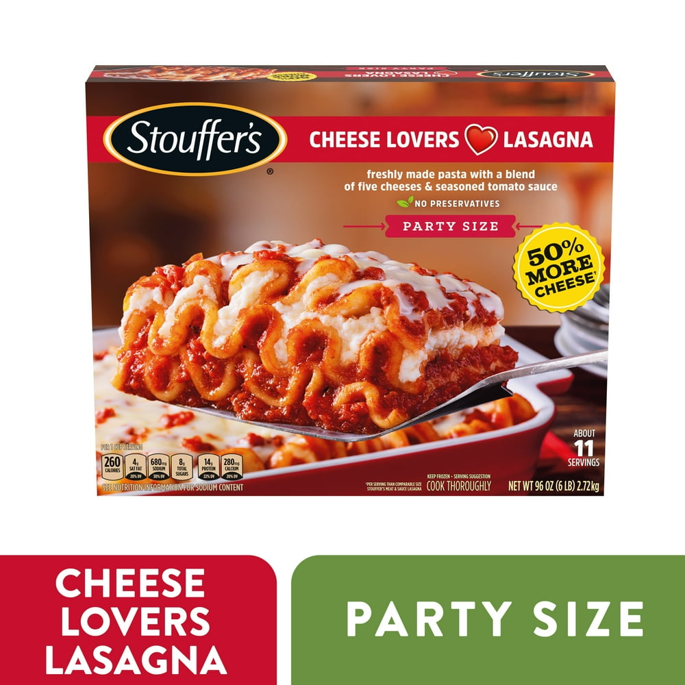 Stouffer's Party Size Cheese Lovers Lasagna Frozen Meal 96 oz