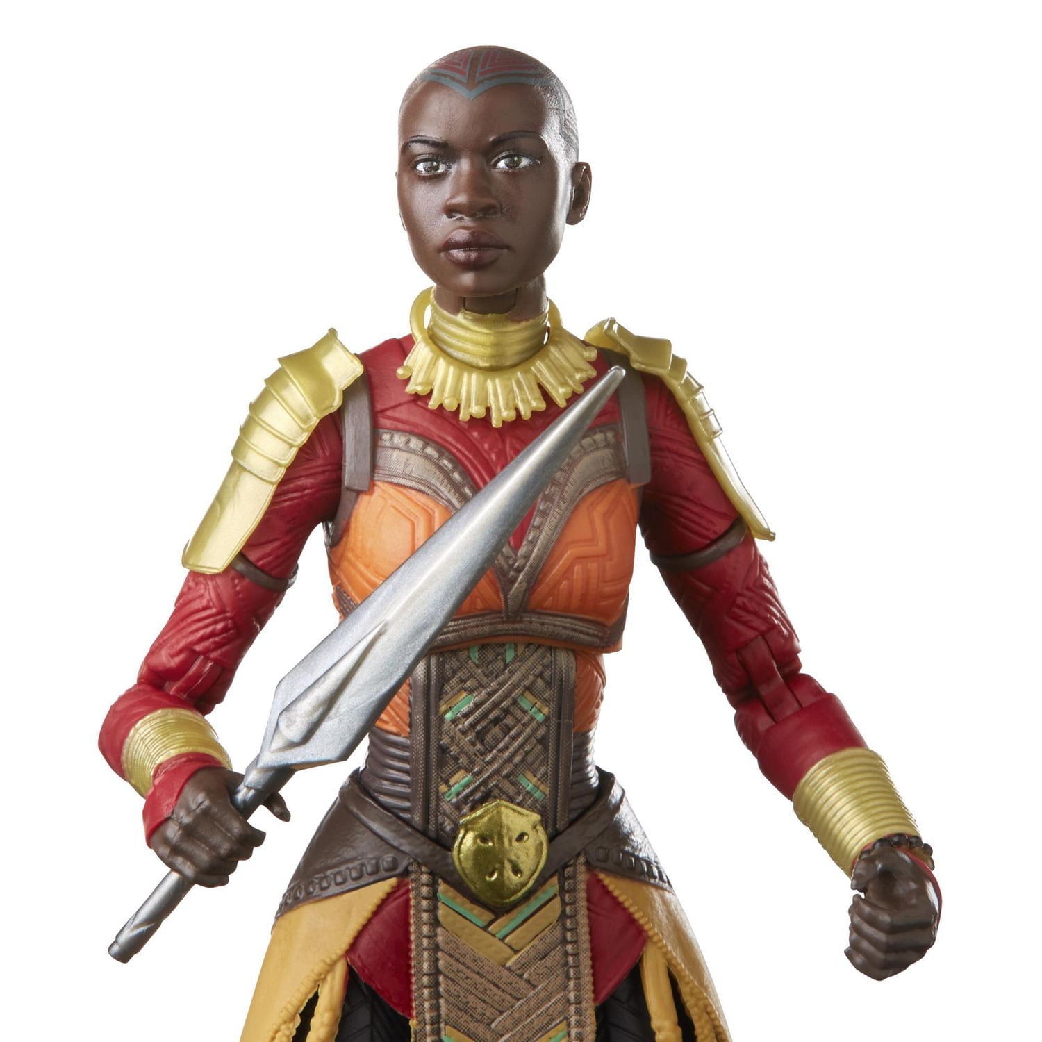 Marvel Legends Series Black Panther Wakanda Forever, figurine Okoye de 15 cm avec 2 accessoires et 1 pièce Build-A-Figure
