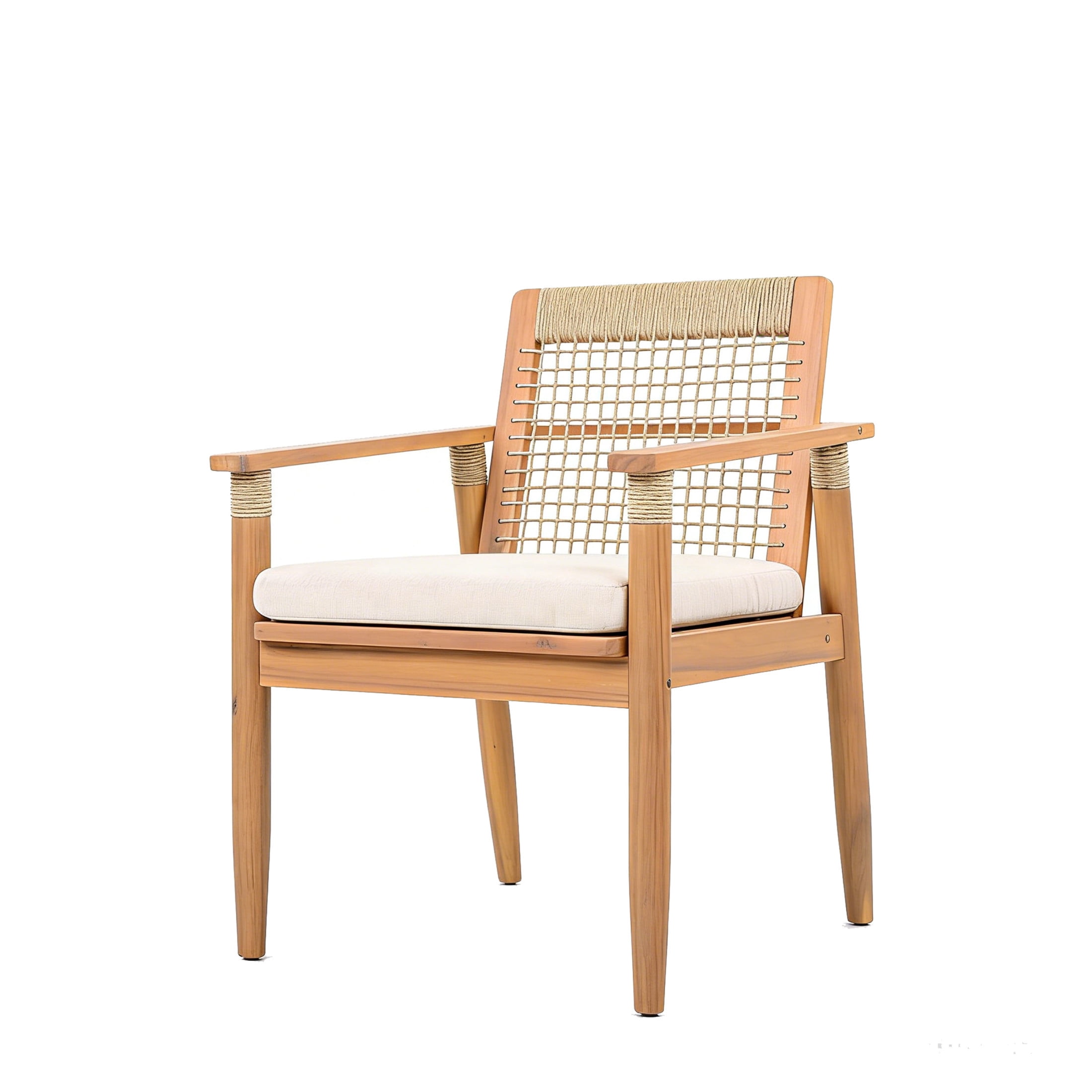 Christopher Knight Home 7-Piece Outdoor Expandable Dining Set with Rope Back and Cushions, Teak