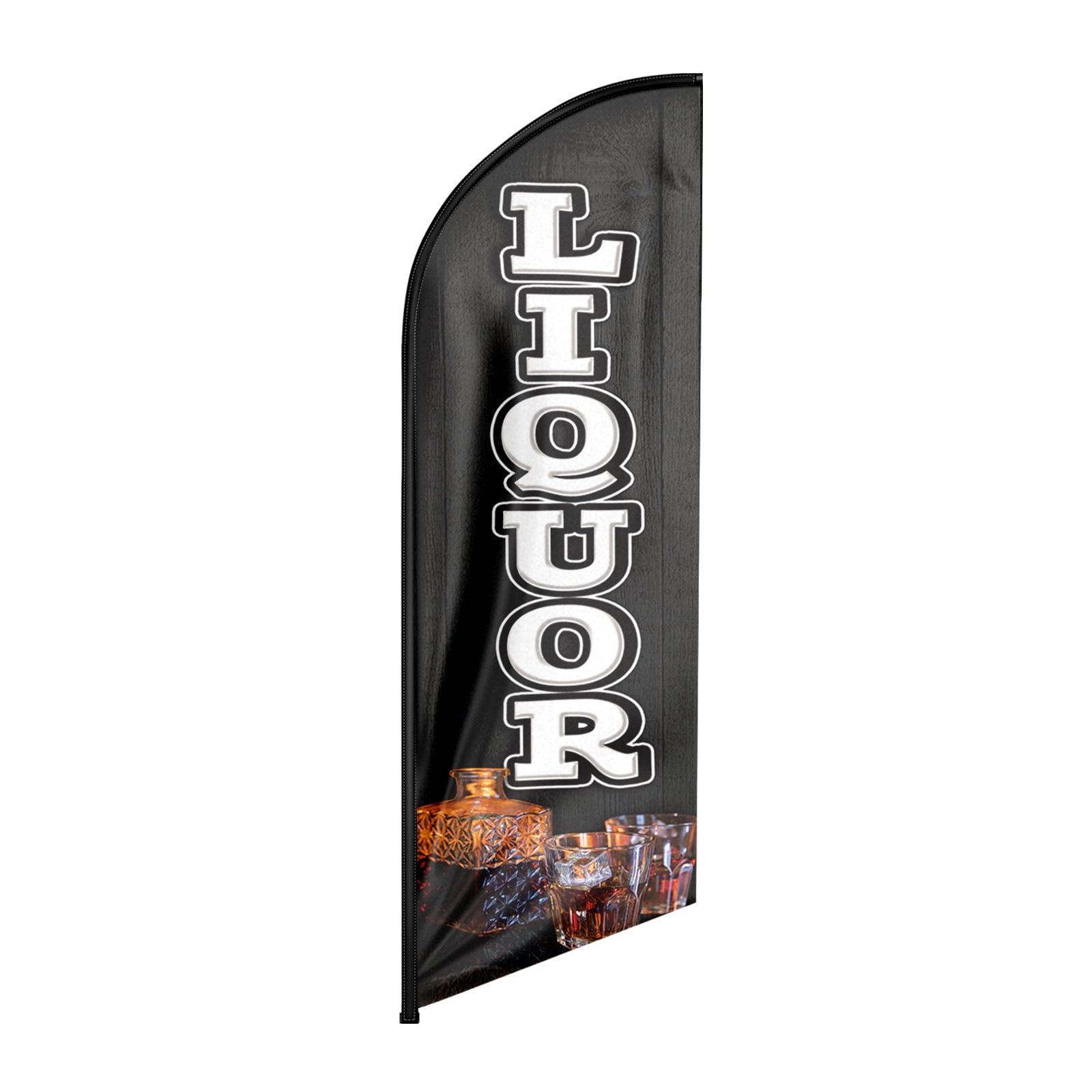 Liquor Sign Feather Flag,8FT Liquor outdoor advertising flag, Liquor Business Sign,Liquor Swooper Flag（FLAG ONLY）