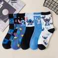 thumbnail image 3 of 1/5 pares de calcetines de algodón con dibujos animados de Disney Stitch para mujer, cómodos, de Anime Stich, informales, divertidos, cálidos, para dormir, regalo, 3 of 4