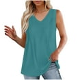 thumbnail image 2 of Admvng Sleeveless Tops for Women Fashion Spring/Summer Solid Color Casual V-neck Sleeveless Top Tank Top S-2XL, 2 of 8