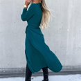 thumbnail image 3 of Wancir Womens Dresses Shirt Dress Turndown Collar Single Breasted Belt Long Sleeve Slit Maxi Dress, 3 of 6