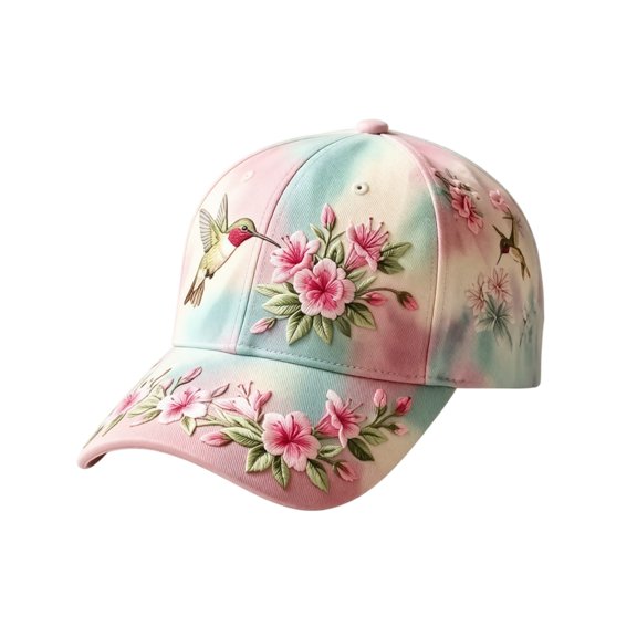 JULMCOMO Baseball Cap for Unisex Hummingbird Floral Print Adjustable Vintage Comfort Baseball Cap Casual Outdoor Sun Hats C