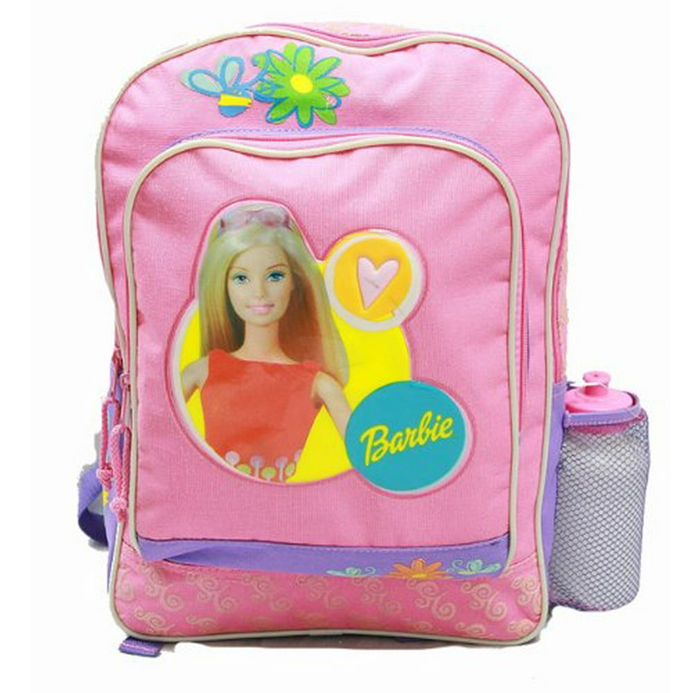 Barbie Backpack Barbie Purple w/ Water Bottle (Large School Bag) New 14587