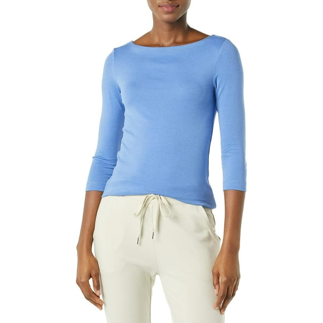 walmart Essentials Womens 3/4 Sleeve Boatneck T-Shirt