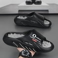 thumbnail image 3 of PLERISE Men's Shoes Slide Sandals, Round Toe Black, Black, US 7.5-8, 3 of 10