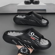 Men's Slide Sandals, Casual Non-Slip Slippers, Indoor Outdoor Sports Beach Shower Open Toe Shoes, Size, EVA Upper, Plaid Pattern, Spring SummerSuitable for Men & Women