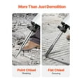 thumbnail image 5 of Demolition Jack Hammer, 2800W Heavy-Duty Electric Concrete Breaker, 1200 BPM with Point Chisel, Flat Chisel, Carrying Case & Safety Gloves for Concrete Demolition, Walls, Bricks, Tiles, Foundations, 5 of 10