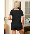 thumbnail image 5 of Ekouaer Pajama Set for Women 2 Piece Lounge Set Short Sleeve Tops and Shorts Soft Sleepwear, 5 of 7