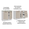thumbnail image 4 of Kit de Cocina MADESA 2 Muebles 3 Cajones 4 Puertas Blanco/Crema Agata, 4 of 5