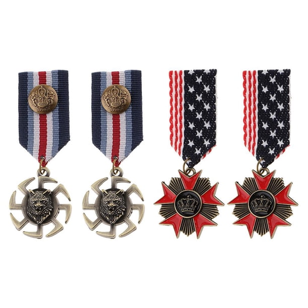 4x Insignias de corona de tela, broches para camisa, prendedores, corpiños para uniformes y disfraces EstiloE