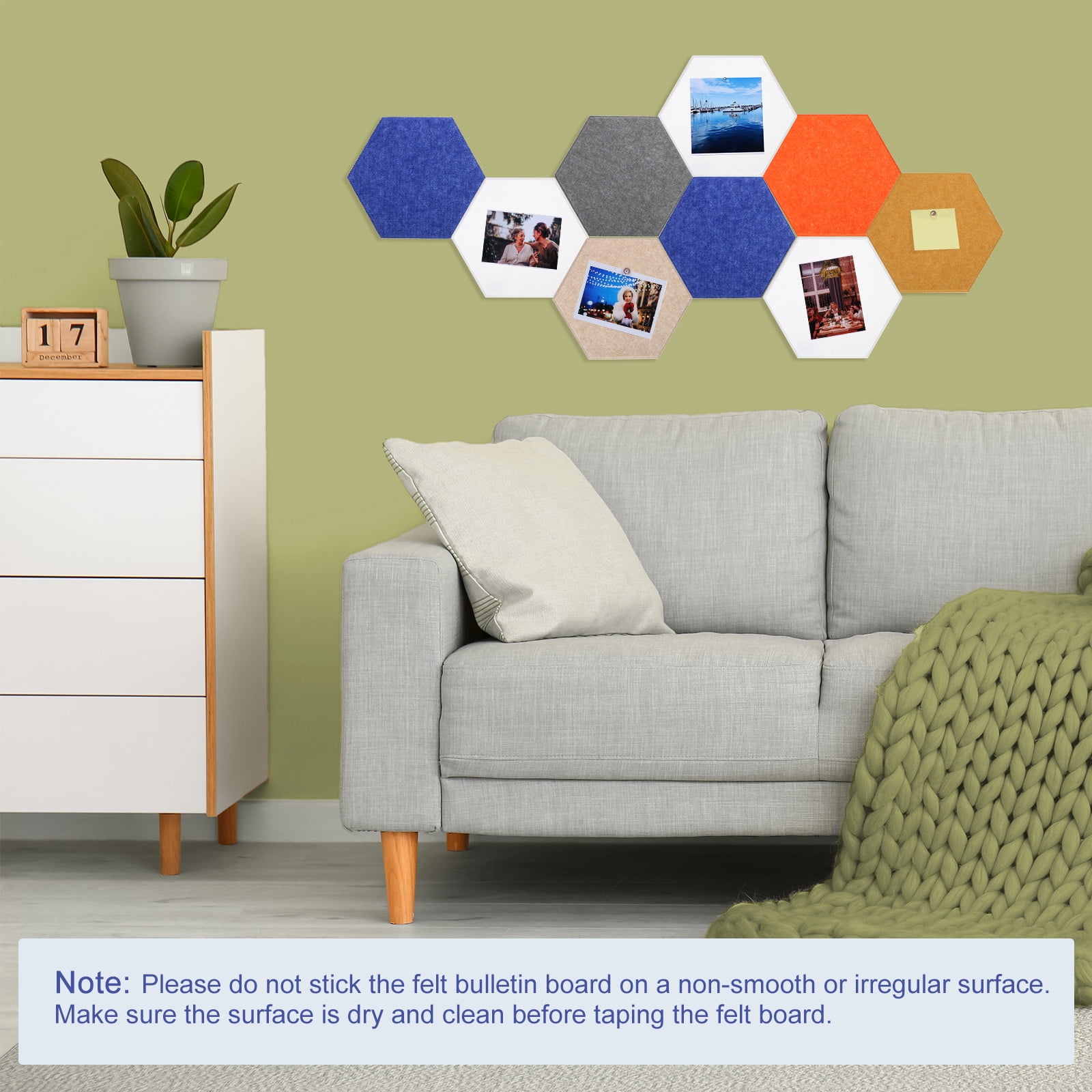 Hexagon Acoustic Panels B1 Fireproof Soundproof Foam Panels with 30 Push Pins(Light Yellow)