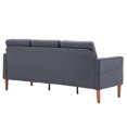 thumbnail image 5 of 71.3"W Sectional Couch, 3 Seat Couch with 5.5" Soft Seat Cushion and Wood Frame, Mid-Century Modern Love Seat Couch for Living Room, Bedroom, Dark Grey, 5 of 9