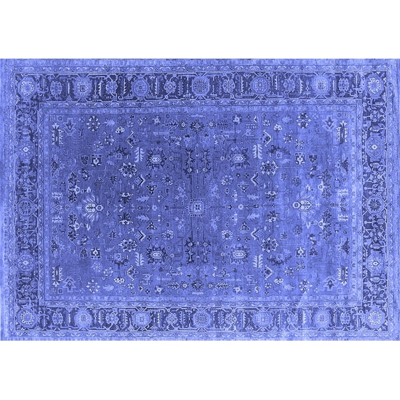 Ahgly Company Indoor Rectangle Oriental Blue Industrial Area Rugs, 2' x 4'